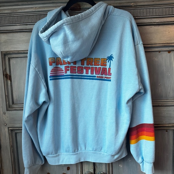 Aviator Nation Palm Tree Festival Dana Point Zip Up Hoodie in Ocean Blue Size L - Picture 8 of 10